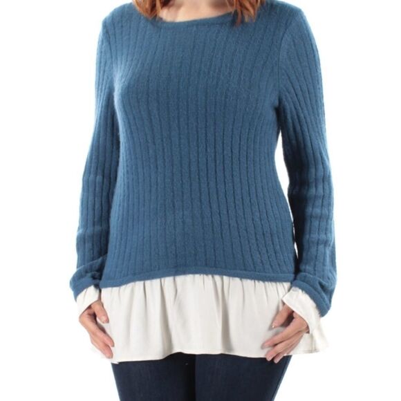 Kenzie Womens Knit Contrast Pullover Sweater - Picture 1 of 6